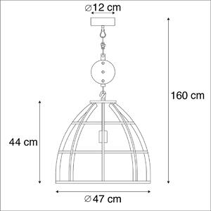 Industriell rundhängande lampa svart stål 48 cm - Arthur