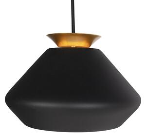 Modern hängande lampa 3-ljus svart med guld - Mia