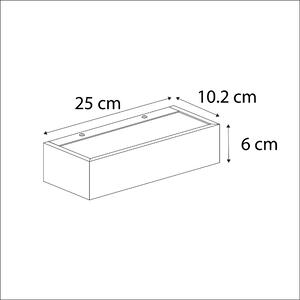 Design avlång vägglampa vit 25 cm - Houx