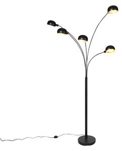 Design golvlampa svart 5-ljus - Sixties