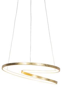 Art Deco hängande lampa guld inkl LED - Rowan
