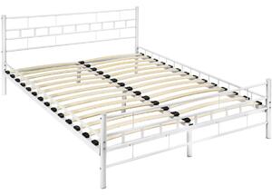 TecTake GmbH 401721 sängram med ribbotten i modern design - 200 x 140 cm, vit