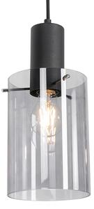Hängande lampa svart med rökglas 3-ljus - Vidra