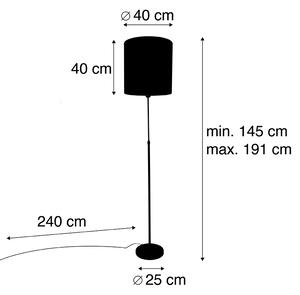 Golvlampa svart med guldskärm 40 cm justerbar - Parte