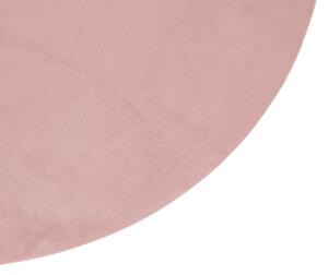 Velour platt lampskugga rosa med guld 45 cm