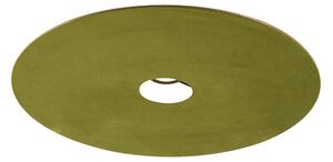 Velour platt lampskugga grön med guld 45 cm