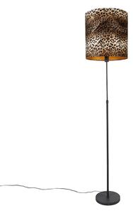 Golvlampa svart skugga leopard design 40 cm - Parte