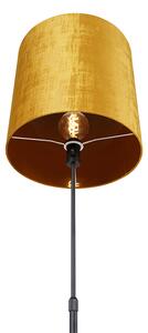 Golvlampa svart med guldskärm 40 cm justerbar - Parte