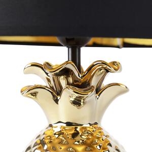 Bordslampa 'Pina ' Art Deco guld/glas - Passar för LED / Inomhus