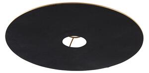 Velour platt lampskärm svart med guld 45 cm