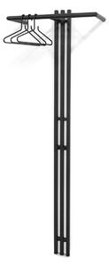 SPINDER DESIGN Senza klädhängare, w. 2 krokar och hängstång - svart stål