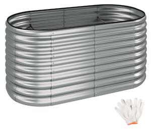 TecTake GmbH 405629 odlingslåda flormma i galvaniserat stål 804 l, 160x80x80cm - silver