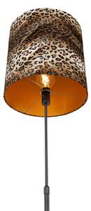 Golvlampa svart skugga leopard design 40 cm - Parte