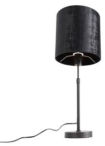 Bordslampa svart velourskärm svart 25 cm justerbar - Parte