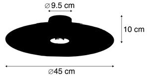 Taklampa svart platt skugga taupe 45 cm - Combi