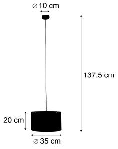 Modern hängande lampa svart med nyansgul 35 cm - Combi