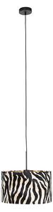 Modern hängande lampa svart med skuggsebra 35 cm - Combi
