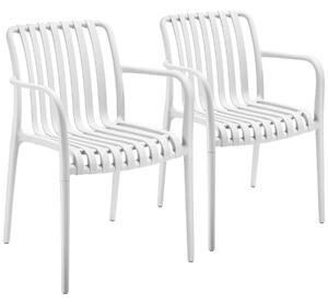 TecTake GmbH 406039 trädgårdsstol alcudia, väderbeständiga och stapelbara - vit, uppsättning av 2
