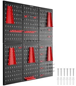 TecTake GmbH 406057 verktygstavla jonah med krokar och hållare - 6-delad