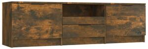 TV-bänk rökfärgad ek 140x35x40 cm konstruerat trä