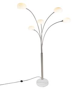 Modern Golvlampa Stål 5 lampor - Sixties Marmo