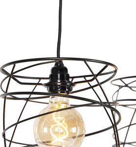 Design hängande lampa svart 4-ljus - Spira