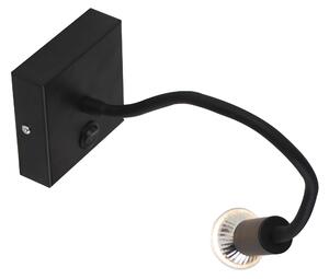 Modern flexibel vägglampa USB svart - Zeno
