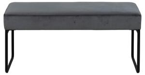 ACT NORDIC Xenia bänk, rektangulär - mörkgrått tyg och svart metall