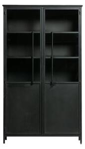 BEPUREHOME Collection vitrinskåp, w. 2 dörrar och 4 hyllor - glas och svart järn