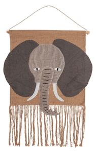 BLOOMINGVILLE MINI Raye Elephant Väggdekoration, Grå, Bomull, H: 80 cm, L: 50 cm