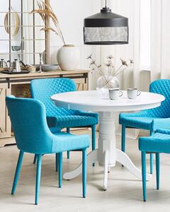 Set med 2 matstolar Blå Tygklädsel Glam Eclectic Style Beliani