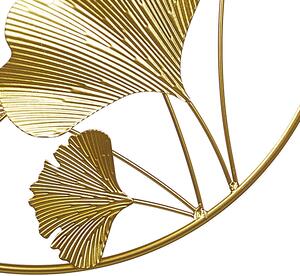 Väggdekor Metall Gyllene 45 cm Löv i ram Väggkonst Modernt tillbehör Beliani