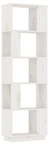 BeBasic Bokhylla/rumsavdelare vit 51x25x163,5 cm massiv furu -