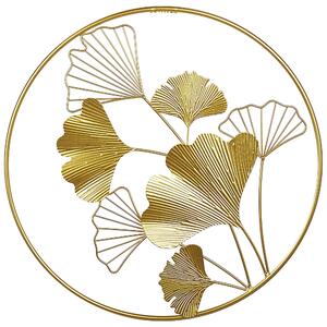 Väggdekor Metall Gyllene 45 cm Löv i ram Väggkonst Modernt tillbehör Beliani