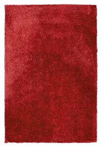 Trasmatta Röd Bomull Polyester Blandning 140 x 200 cm Fluffig Tät Beliani