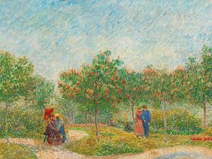 Konsttryck Garden with Courting Couples (Square Saint-Pierre) - Vincent van Gogh, (40 x 30 cm)