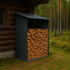 Vedskjul 163x89cm | Galvaniserat stål