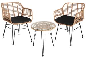 TecTake GmbH 403558 caféset i konstrotting molfetta 2+1 - natur