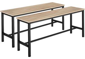 TecTake GmbH 404548 2 bänkar fairfield - industriellt lätt trä, ek sonoma