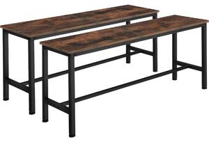 TecTake GmbH 404547 2 bänkar fairfield - industriellt mörkt trä, rustikt