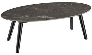 TecTake GmbH 405382 ovalt soffbord acerra, marmorlook 100x50x34,5 cm - svart