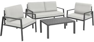 TecTake GmbH 405526 matgrupp göteborg med bord - ljusgrå