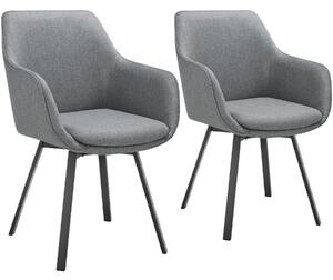 TecTake GmbH 405470 svängbar fåtölj alicon, vadderad - antracit, uppsättning av 2
