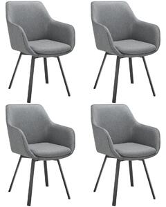 TecTake GmbH 405482 svängbar fåtölj alicon, vadderad - antracit, uppsättning om 4