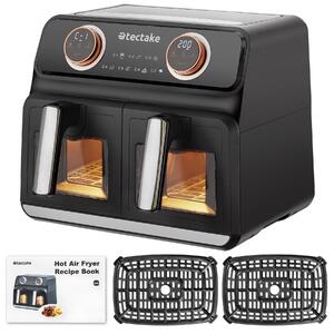 TecTake GmbH 405249 airfryer samurai, 2 kokkammare, 7 program, 2400w - svart