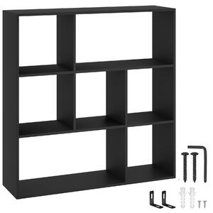 TecTake GmbH 405461 bokhylla tartu med 7 öppna fack, 104x29x107cm - svart