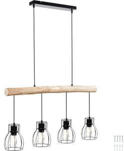 TecTake GmbH 405196 taklampa woody, med träbalk, 40 w - svart/brun