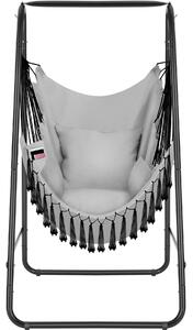 TecTake GmbH 405394 hängstol alison, boho-stil, bärkapacitet 160kg - grå