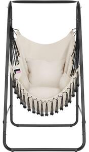 TecTake GmbH 405393 hängstol alison, boho-stil, bärkapacitet 160kg - beige