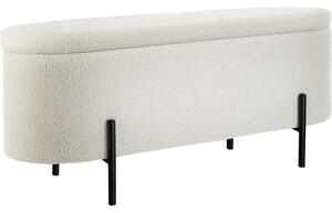 TecTake GmbH 405233 vadderad sittbänk med förvaring, lanja - bouclé cremevit